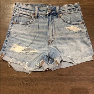 American Eagle Outfitters Light Blue Distressed Jean Shorts